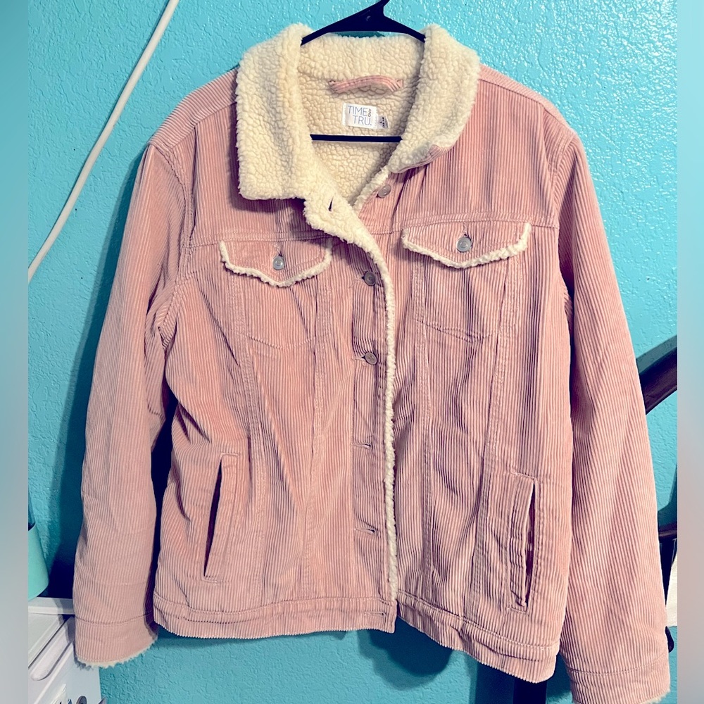 Time And Tru Pink Corduroy Jacket